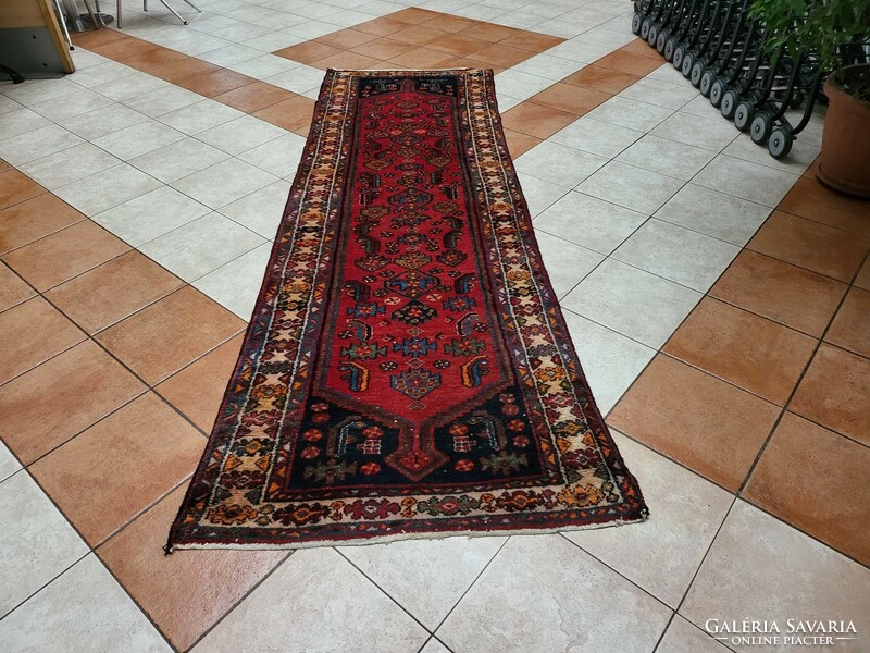 Hand-knotted 92x290 cm wool Persian running rug mz170