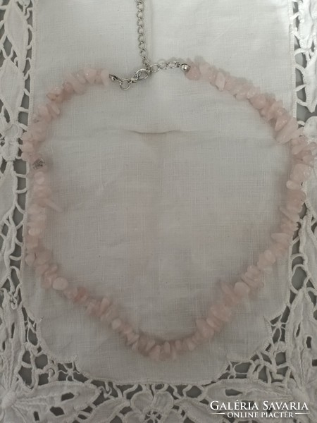 Eladó új kézműves gyönyörű rózsakvarc nyaklánc!