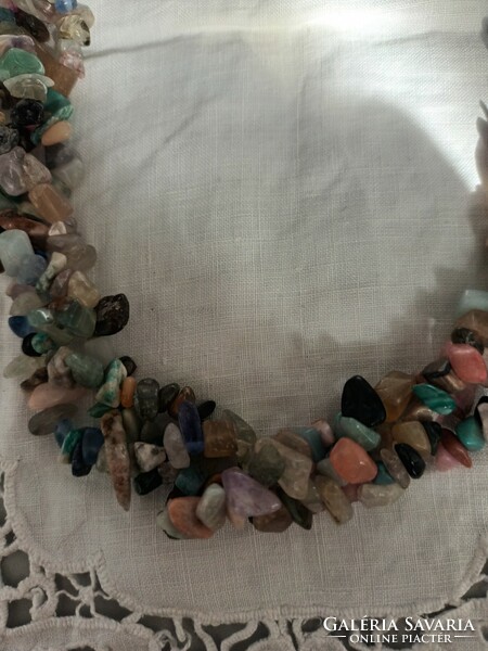 New handcrafted beautiful 3 strand twisted mineral necklace for sale!