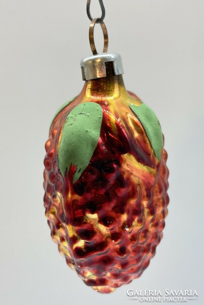 Old Christmas tree decoration, glass decoration, strawberry strawberry