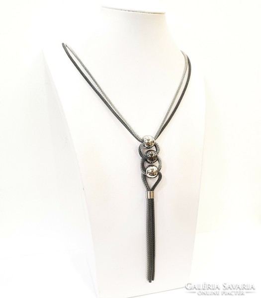 Crown trifari silver tone marked necklace