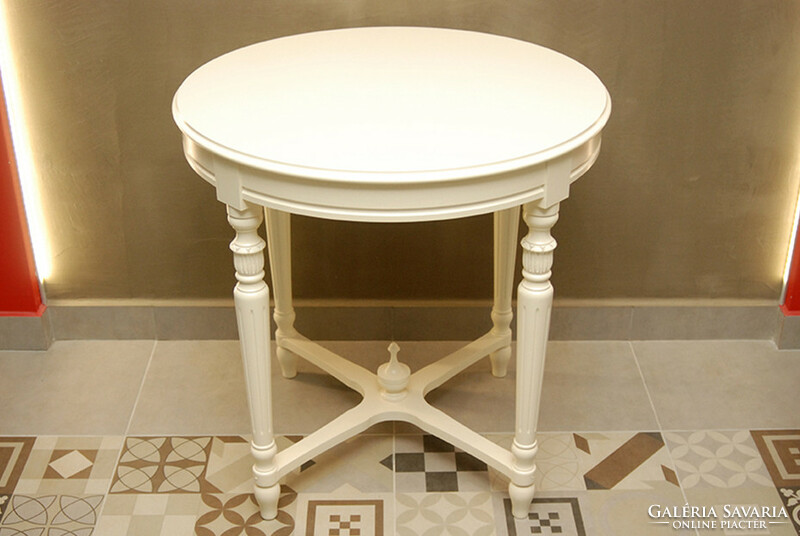 Classic white round table