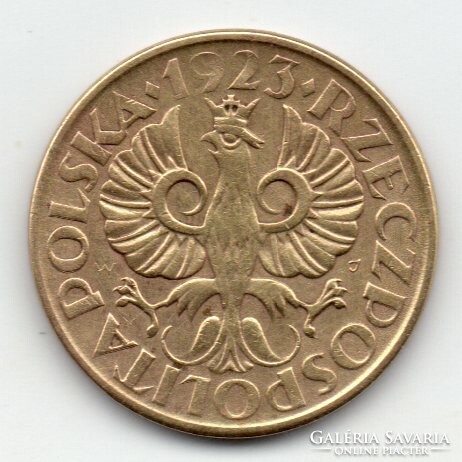 Lengyelország 2 lengyel groszy, 1923, sárga, ritkább
