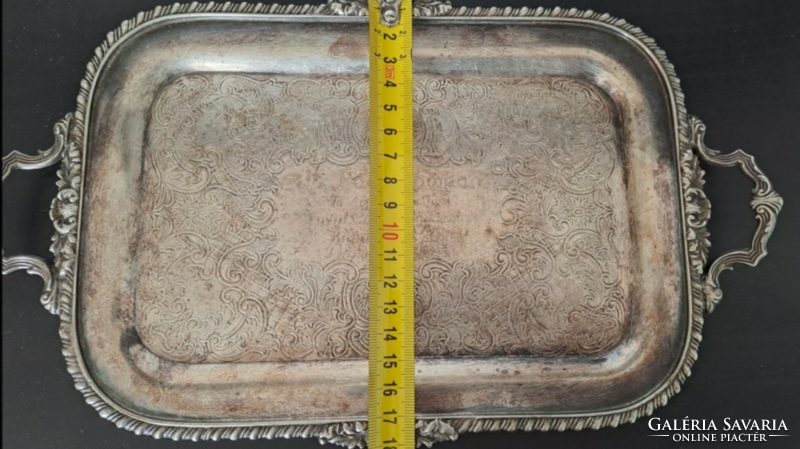 Antique silver-plated tray 30 cm.