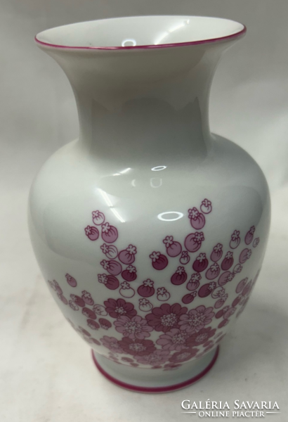 Hollóházi virágmintás porcelán váza és hamutál hibátlan állapotban együtt eladó
