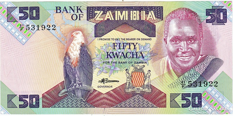 Zambia 50 kwacha 1986 unc