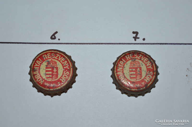 10 db festett, kis címeres WMT parafás söröskupak ( Kőbányai Részvény Sör )