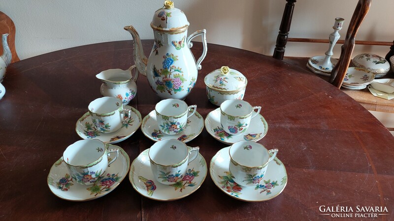 Herend 6-person cappuccino set with Victoria pattern