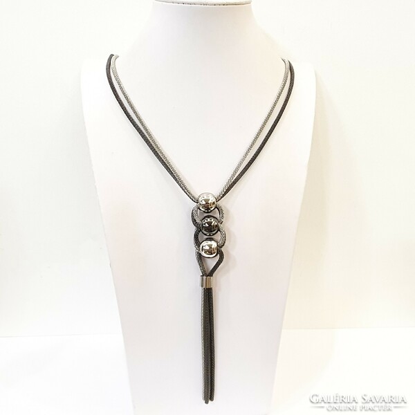 Crown trifari silver tone marked necklace
