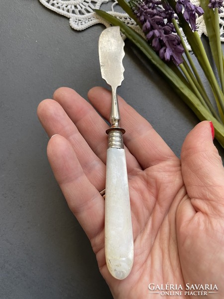 Old butter knife with mother-of-pearl handle in a beautiful shape