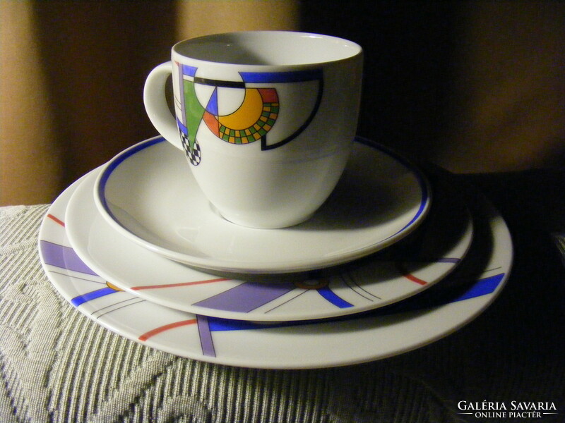 Postmodern constructivist design 4-piece breakfast and/or snack set 90s