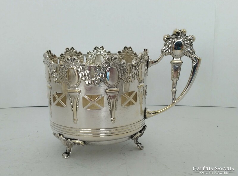 6 silver-plated teacups