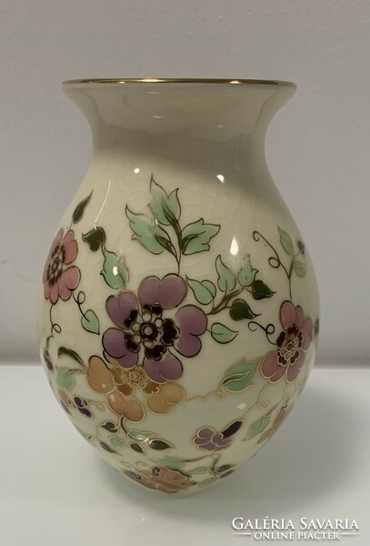 Butterfly and flower vase by Zsolnay