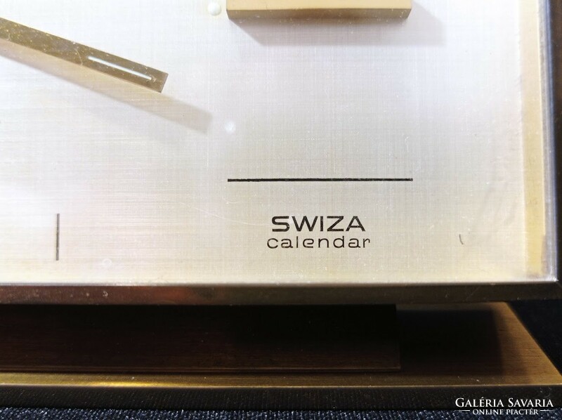 Mid century Swiss alarm table clock