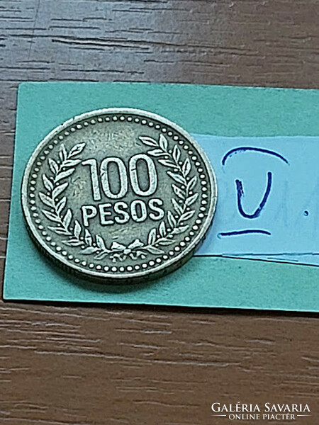 Colombia colombia 100 pesos 1994 brass, face value with large numbers v