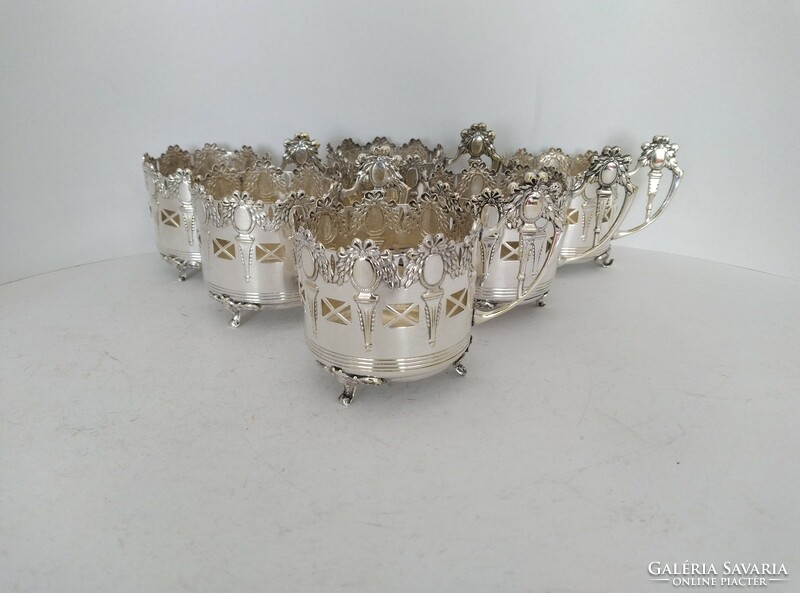 6 silver-plated teacups