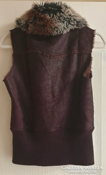 Cool brown fur vest size 36-42,