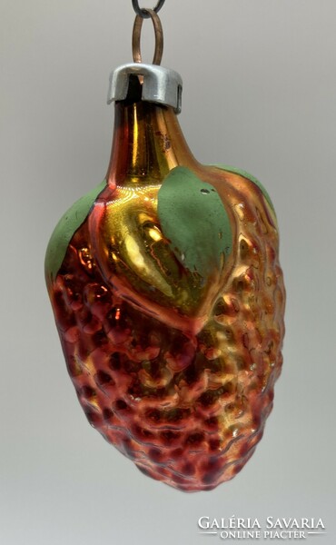 Old Christmas tree decoration, glass decoration, strawberry strawberry