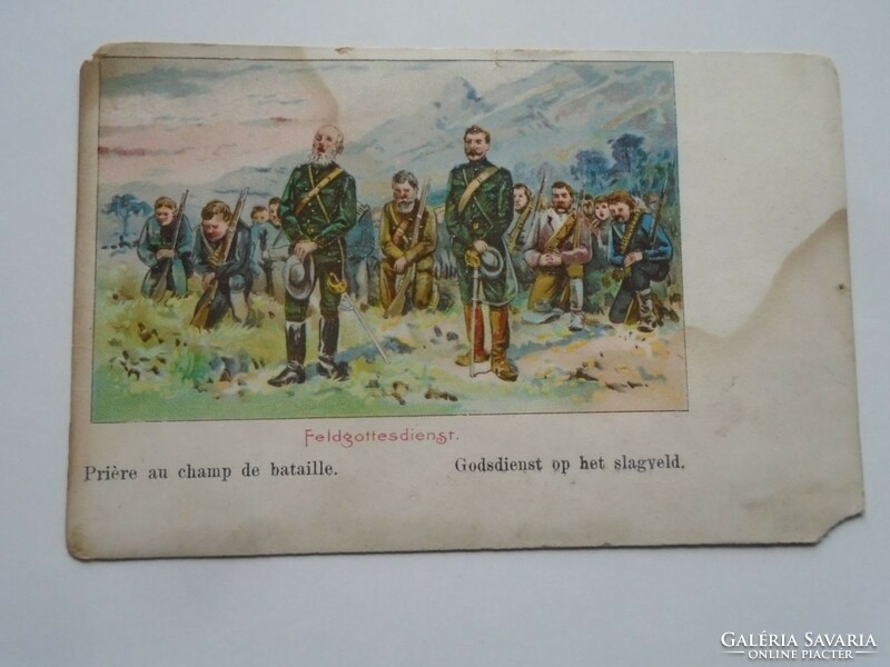 D201733 prayer on the battlefield - soldiers say a prayer - litho 1900 k