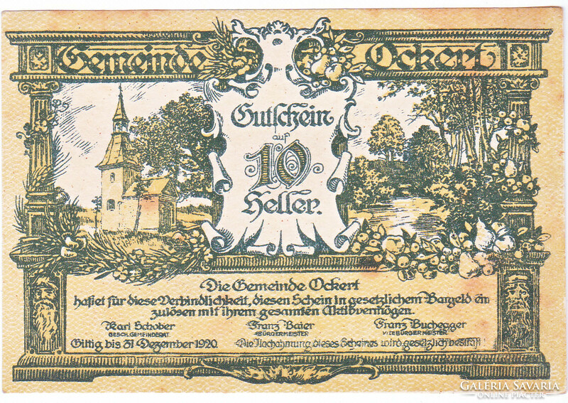 Osztrák szükségpénz  10 heller 1920