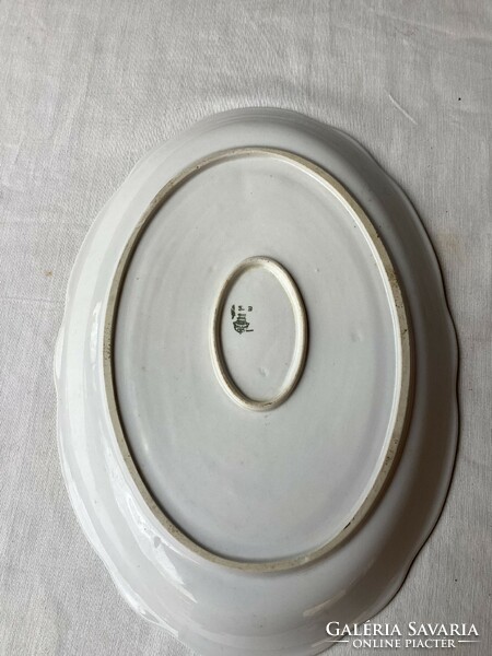 Zsolnay small floral porcelain pie dish 33x24 cm.