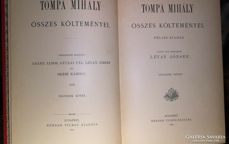 Tompa Mihály összes költeményei. I-IV. kötet