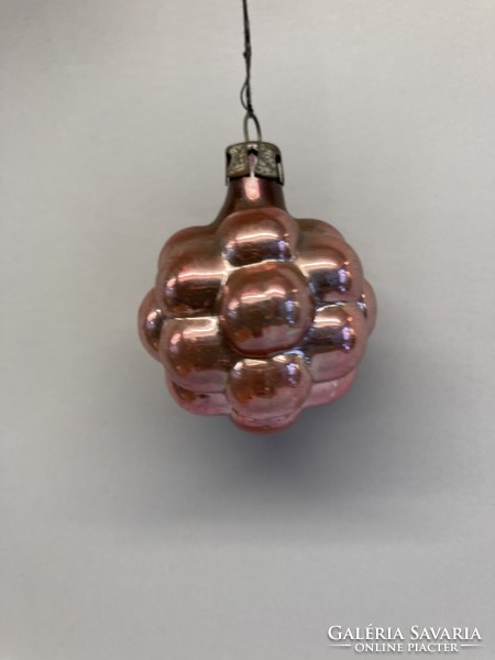 Old glass Christmas tree decoration raspberry