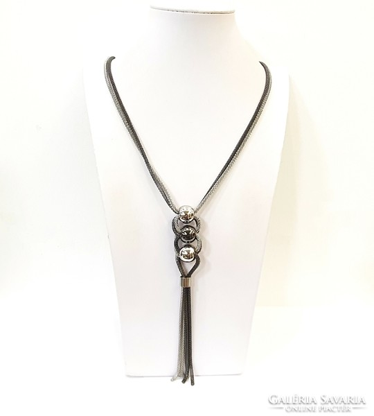 Crown trifari silver tone marked necklace