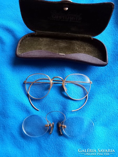 Antique children's glasses and kvikker b&l bausch & lomb with 12k gf gold coating