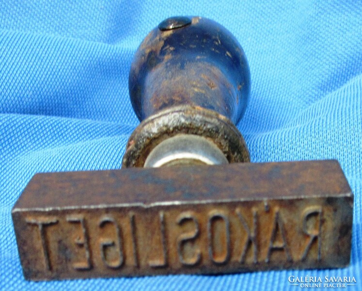 Cca 1900 Régi vasúti fém bélyegző Rákosliget ,12 cm magas, 5 x 1,2 cm.