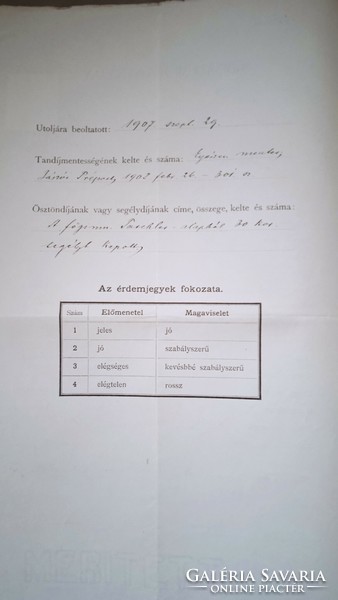 Iratrégiség 8együtt oktatástörténeti régiség gyűjtemény Érettségi bizonyítvány1908-1915-8 tanévKassa