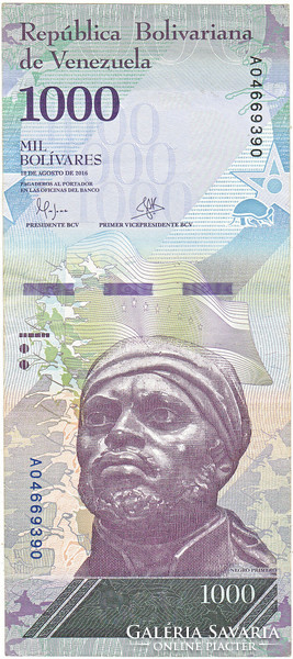 Venezuela 1000 venezuelai bolivar 2016 VF