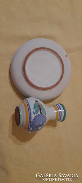 Ashtray and vase with Habán pattern 15x3.5 11x7.5cm