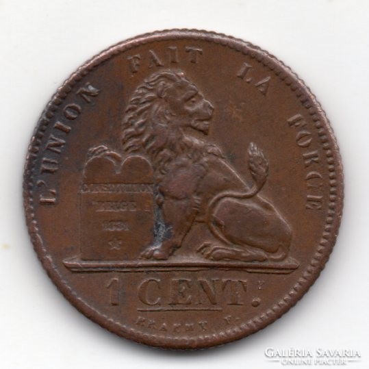 Belgium 1 cent, 1861, flamand, szép