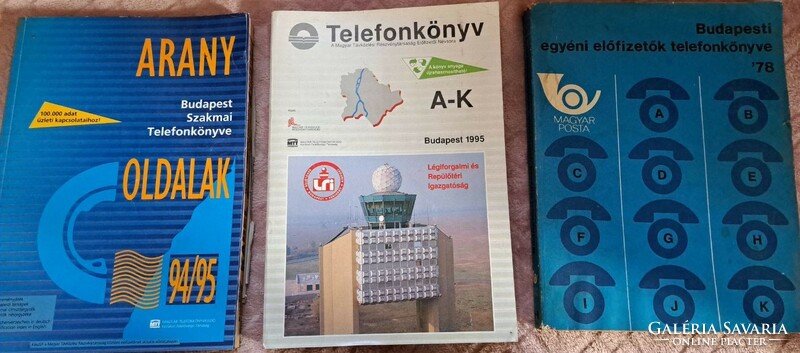 Telefonkönyvek régebbi évekből. 1978, 92-93,  1995 94/95.