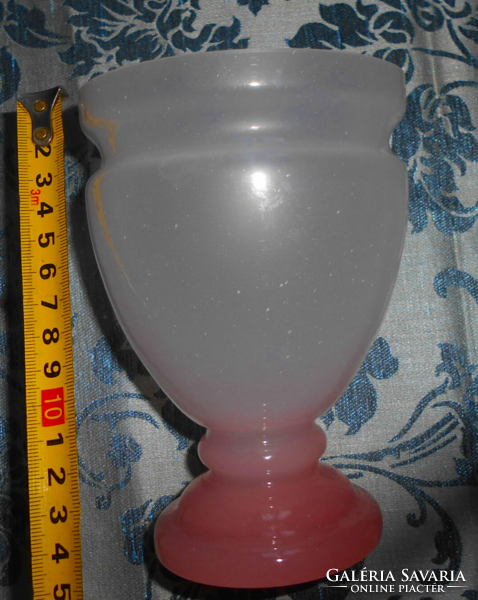 Antique pink gradient opal glass vase