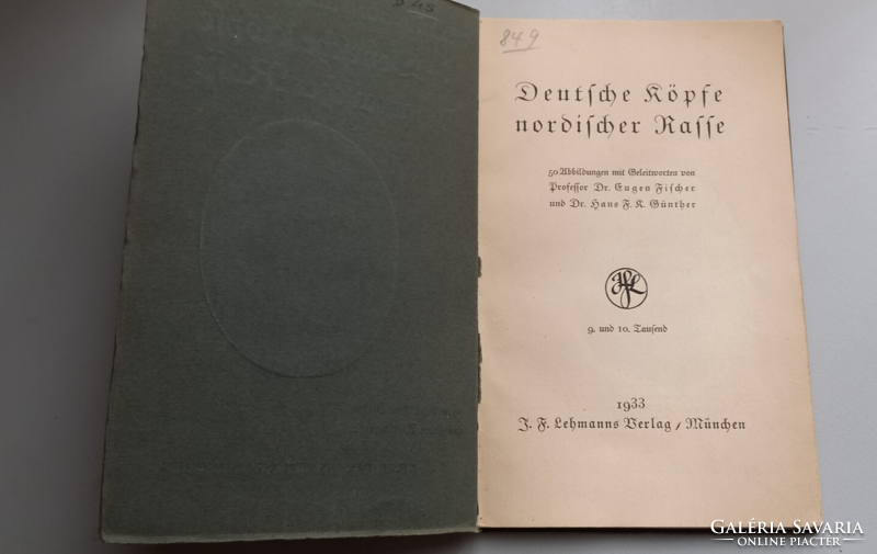 Könyvritkaság: Deutsche Köpfe nordischer Rasse 1933-ból