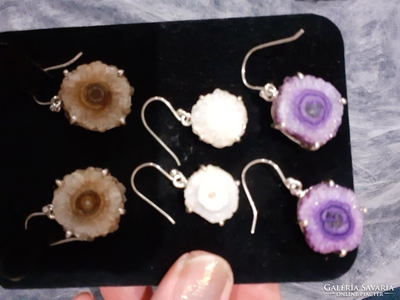 Special amethyst stalackit and achat earrings.