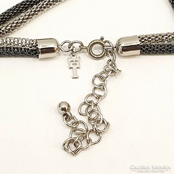 Crown trifari silver tone marked necklace