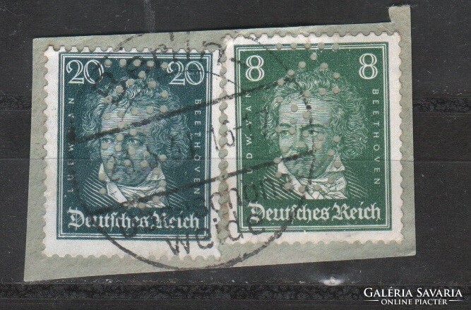 Company punched 0721 deutsches reich mi. 392-389 2.00 Euro