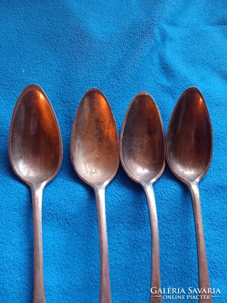 4 antique Augsburg silver tea spoons from 1802, 102.2 grams Körner master mark, rare!!!