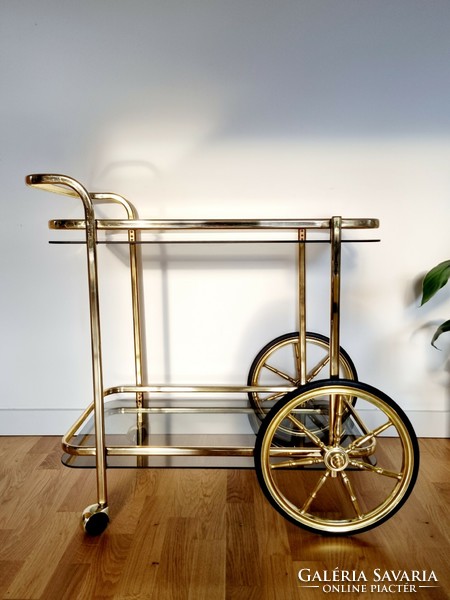 Vintage tube-frame gold-colored party wagon