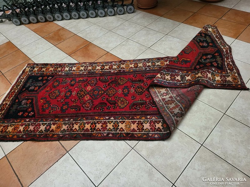 Kézi csomózású 92x290 cm gyapjú perzsa futó szőnyeg MZ170