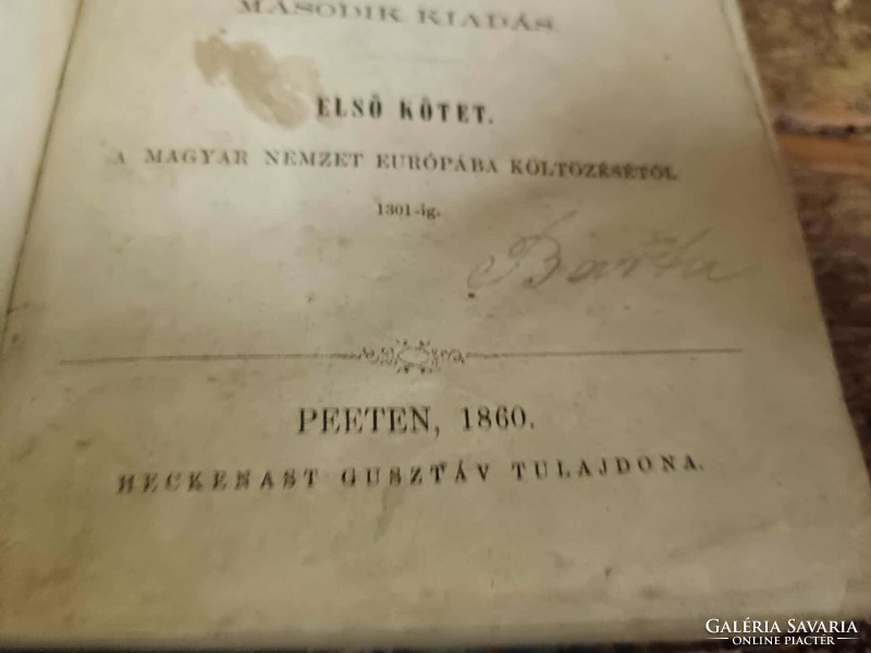 Horváth Mihály, Magyarország történelme, 1861-es töredék sorozat, csak 4 rész, antik könyv