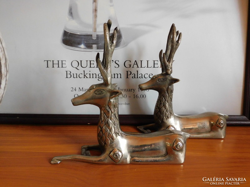 Vintage French Casting Deer Pair