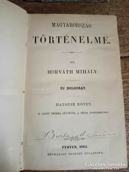 Mihály Horváth, History of Hungary, 1861 fragment series, only 4 parts, antique book
