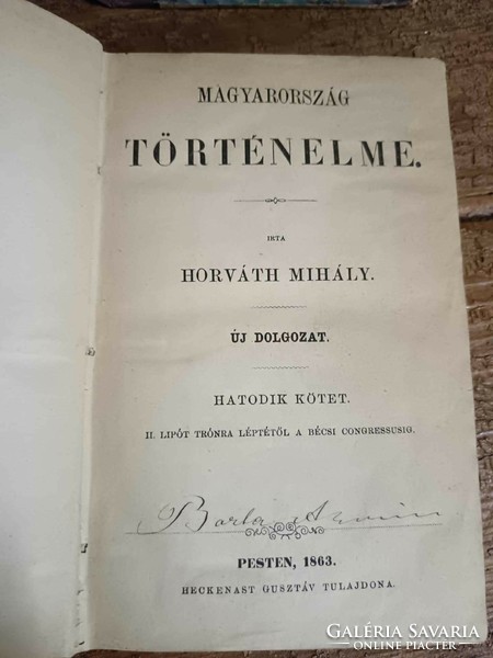 Horváth Mihály, Magyarország történelme, 1861-es töredék sorozat, csak 4 rész, antik könyv