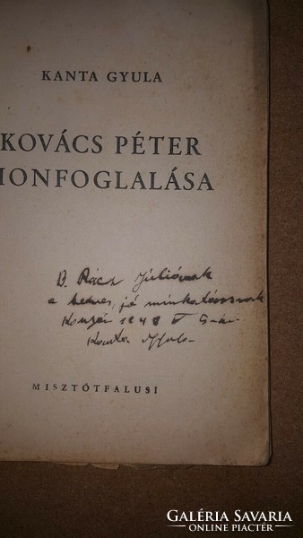 1948 / K. Gyula Kovács Péter Honfoglalása / Dedikált