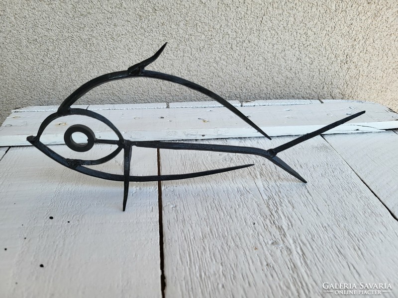 Wrought iron fish figure