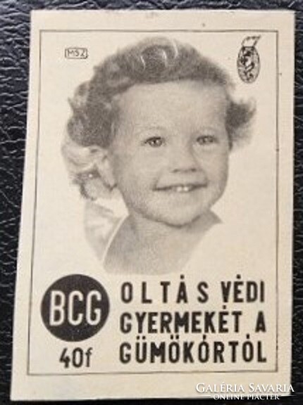 Gy38 / 1960 BCG oltás! gyufacímke
